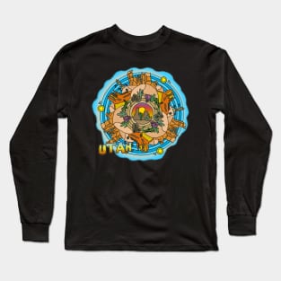 Utah Desert Southwest Themed Mandala Long Sleeve T-Shirt